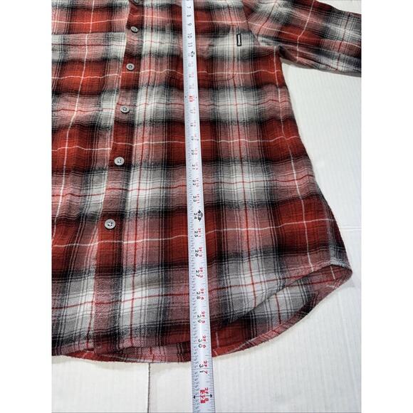 Wolverine Flannel Button Up Shirt Men's Red/Gray Plaid Long Sleeve 100% Cotton L - Picture 7 of 9
